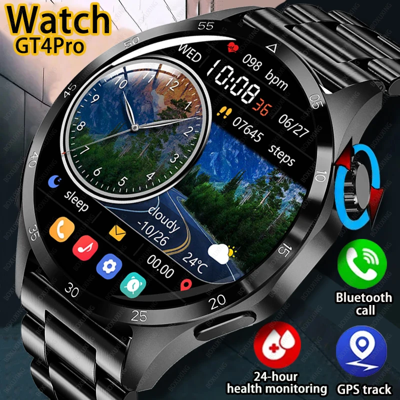 2024 New GPS Smart Watch Men For Huawei GT4Pro HD Screen Bluetooth Call Watches 