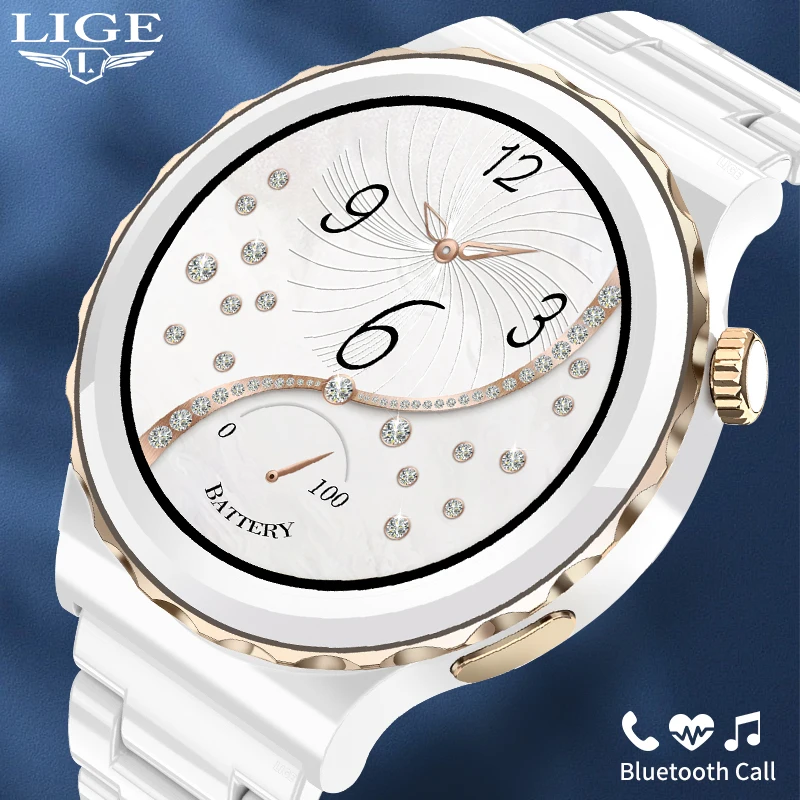 LIGE Bluetooth Call Smart Watch Lady 2022 Wireless Charging Watches 360*360 Reso