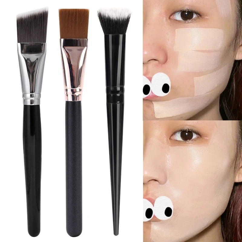 Portable Foundation Brush Professional Concealer Contouring Beveled Shaped Makeu