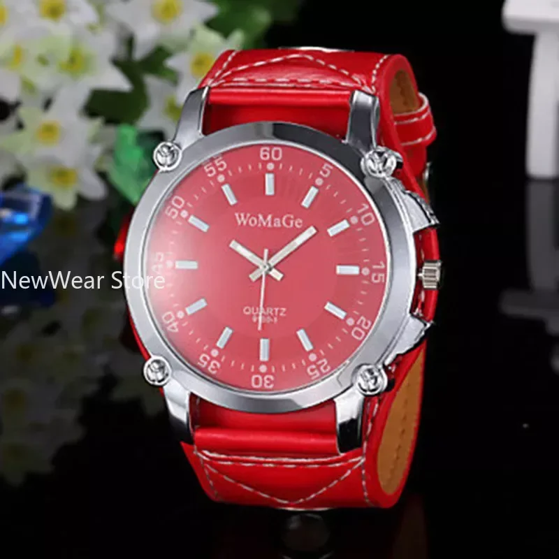 Brand Luxury Wristwatch Casual and Fashion Quartz Watches Leather Straps Big Wat