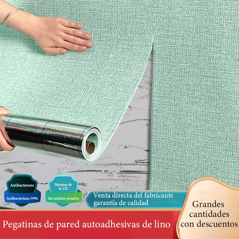 Linen Wallpaper Self-adhesive Waterproof Moisture-proof and Moldy Resistant 3D W