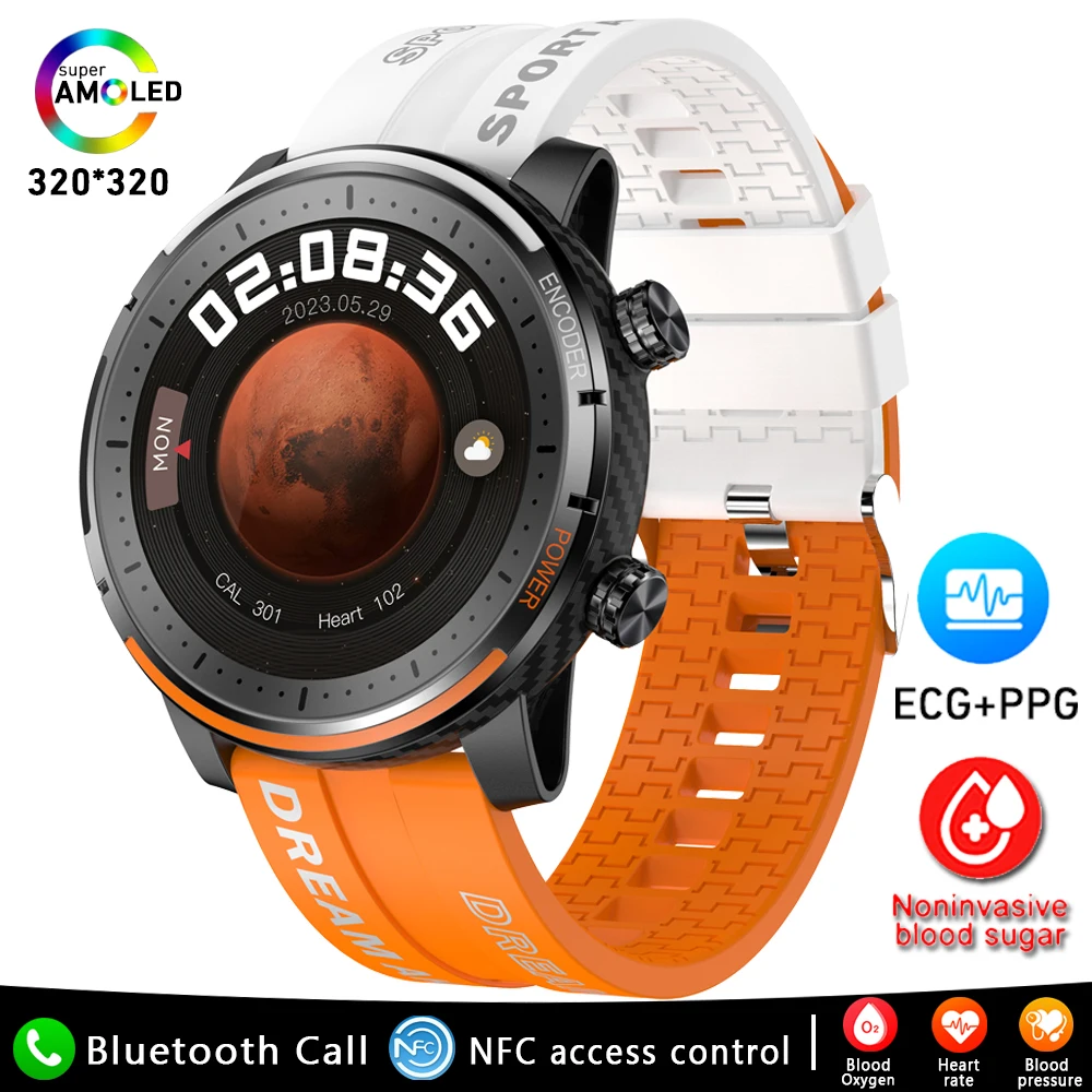 ECG+PPG Blood Glucose NFC Smart Watch Blood Pressure Thermometer Health Watch Ca