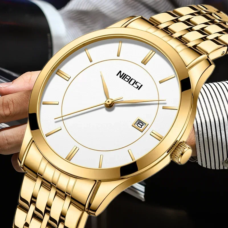 NIBOSI Luxury Men Watches Business Top Brand Man Wristwatch Waterproof Luminous 