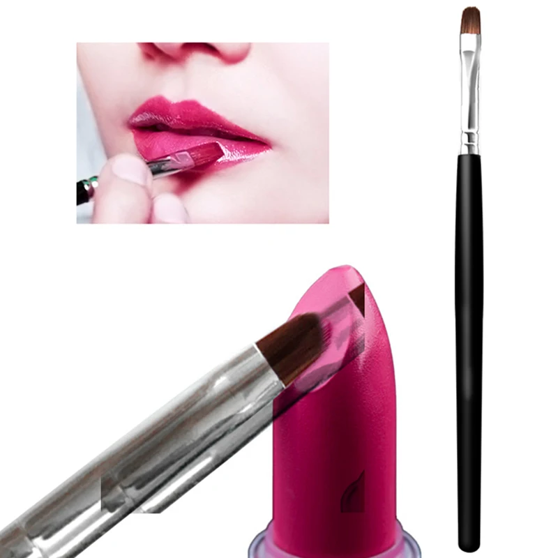 Makeup Brush Lipstick Brush Wooden Handle Soft Cosmetic Brush Lipgloss Eyeshadow