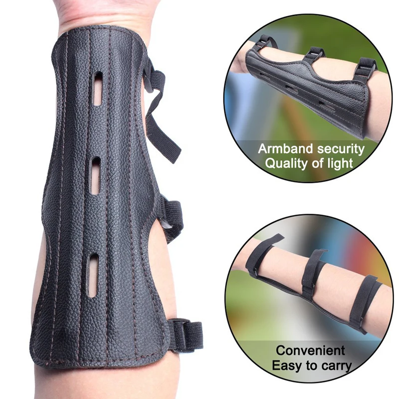 Leather Archery Equipment Arm Guard Protection Forearm Safe Adjustable Bow Arrow