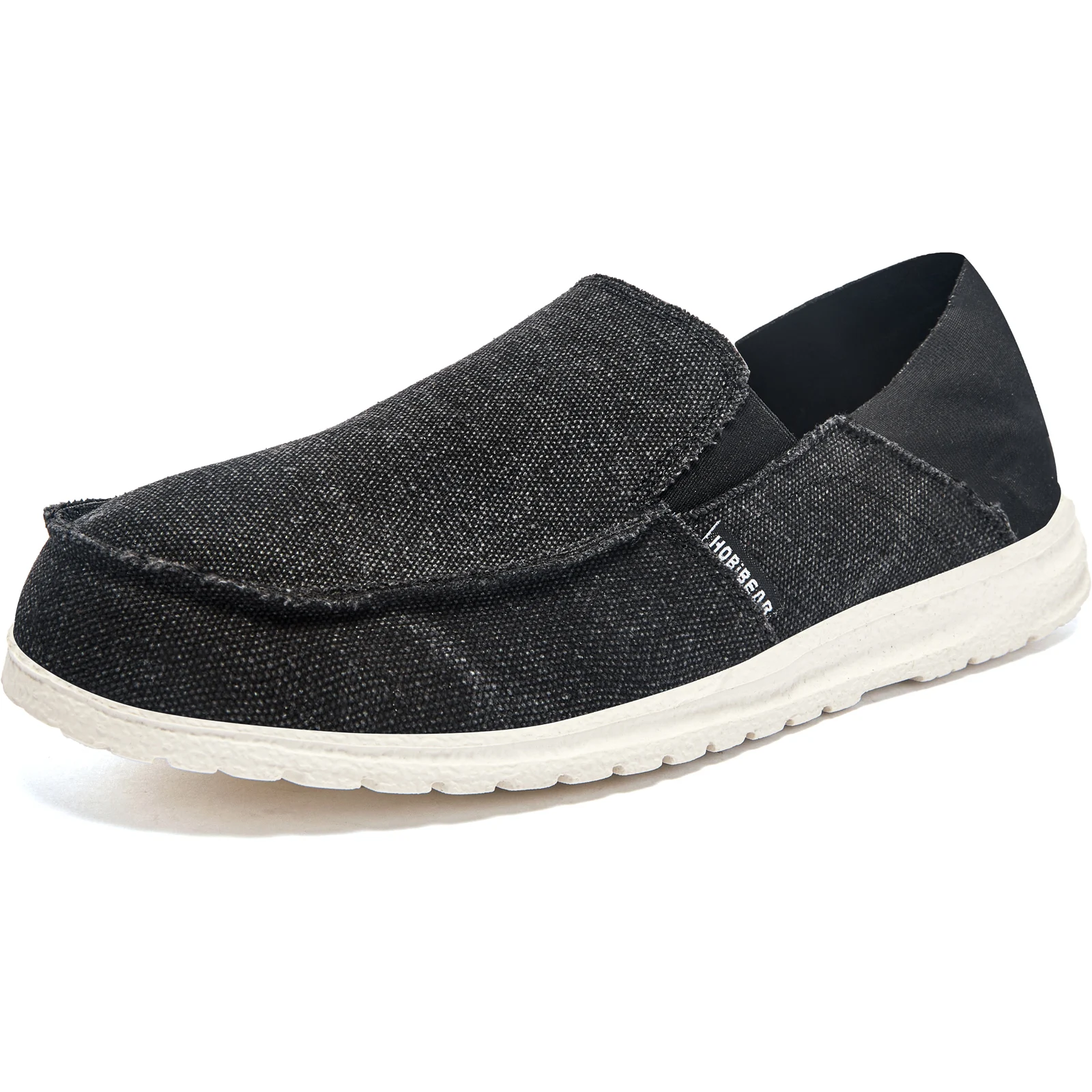 HOBIBEAR Slip On Loafer for Men Zero Drop Canvas Loafer lightweight Flat Boat Sh
