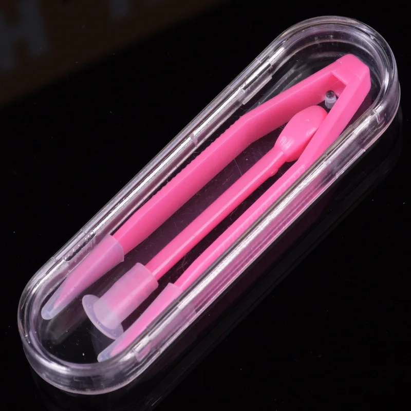 Girl Travel Contact Lenses Tweezers Suction Stick Plastic Mini Contact Lens Case