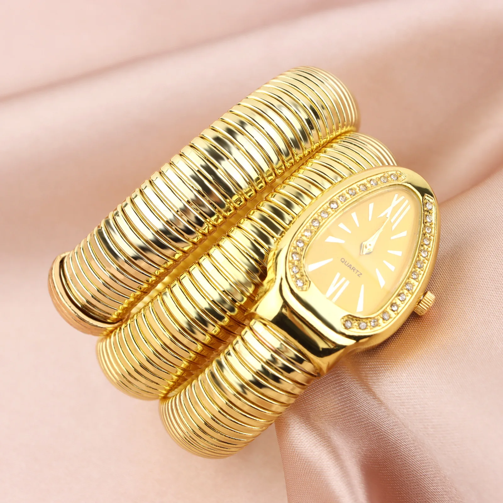 Luxury Women's Watches Snake Shape Bracelet Wrist Watch For Women Steel Unique G