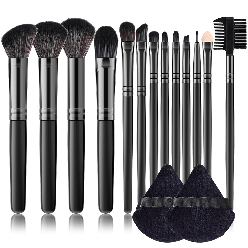 13 Pcs Makeup Brushes Set with Podwer Puff Foundation Blush Powder Eyeshadow Lip