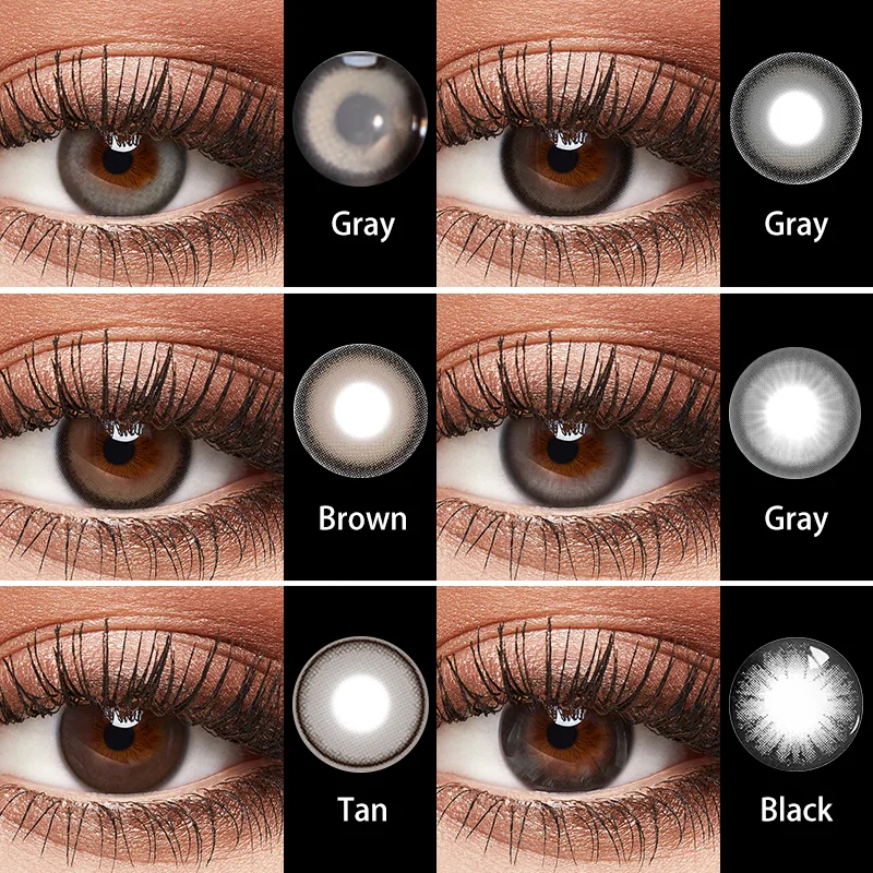 VisualClick 1Pair Korean Prescription Lenses Colored Contact Lenses for Eyes Big