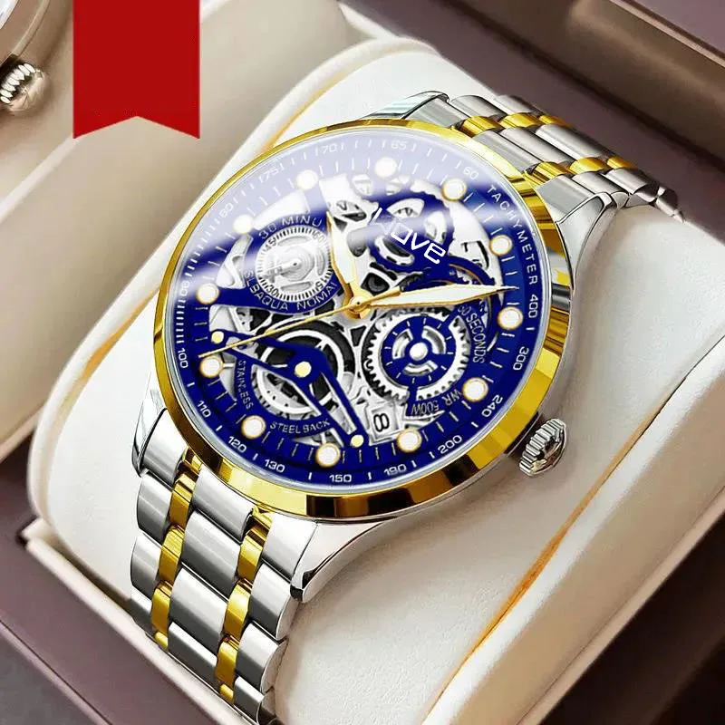 UTHAI Men's Watch Business Light Luxury high-end Brand Versatile Gold Hollow Mal
