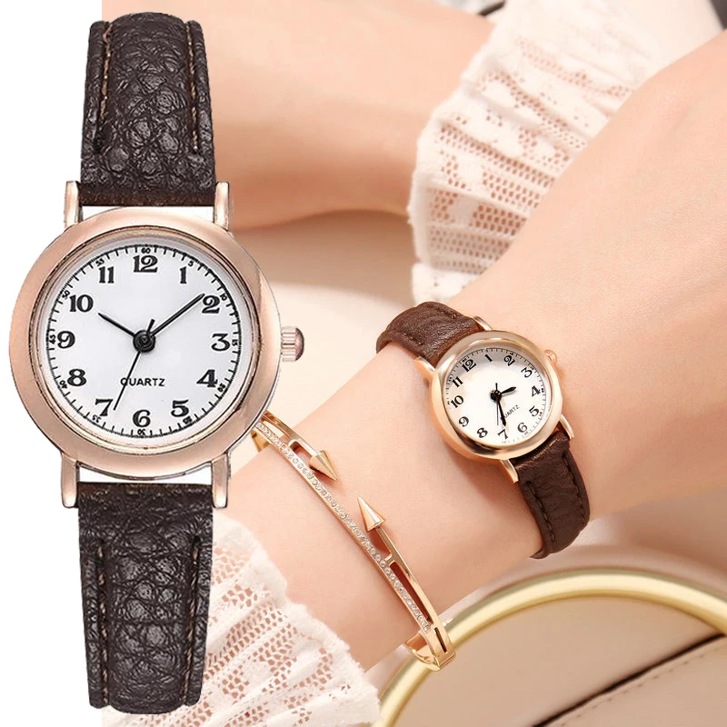 Classic Women's Casual Quartz Leather Band Strap Watch New Round Analog Clock Wr