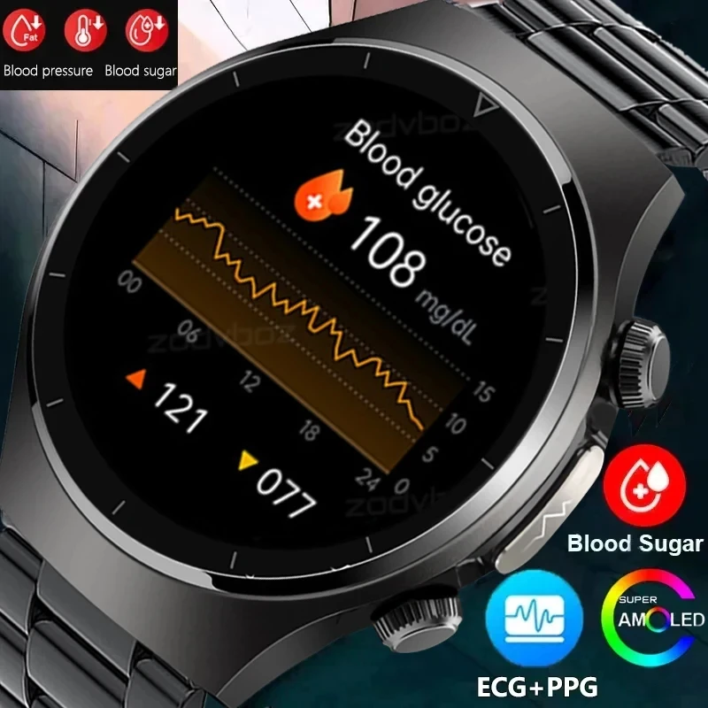 2024 New Laser Treatment Three High Smart Watch Men ECG Blood Sugar Health Track