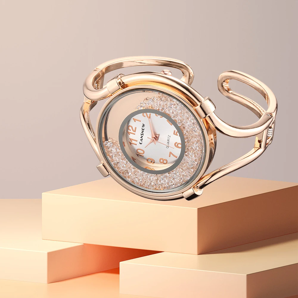 Women'S Watches Gold Diamond Quartz Bracelet Wrist Watch Big Dial Ladies Clock S