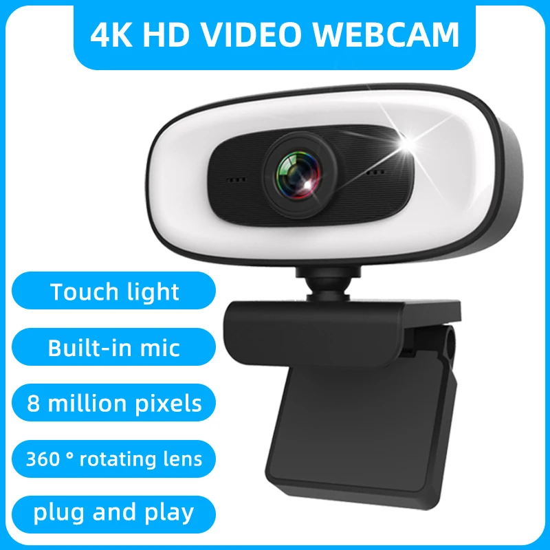 Micro 4K Webcam for Computer 2K Mini Webcam For PC Laptops Live Streaming FHD 10