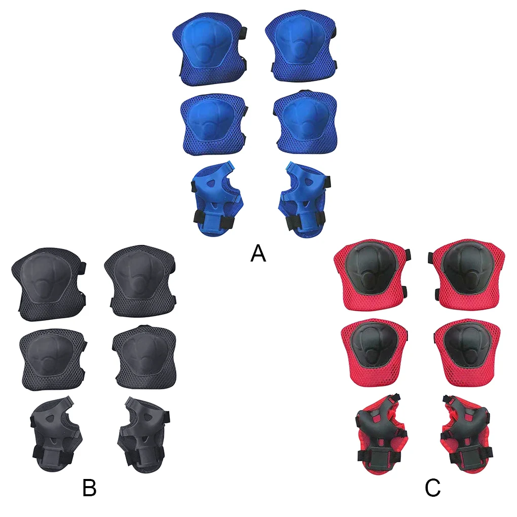 6 Pieces Children Skating Bike Protective Gear Bicycles Knee Wrist Ice Skiing Sk
