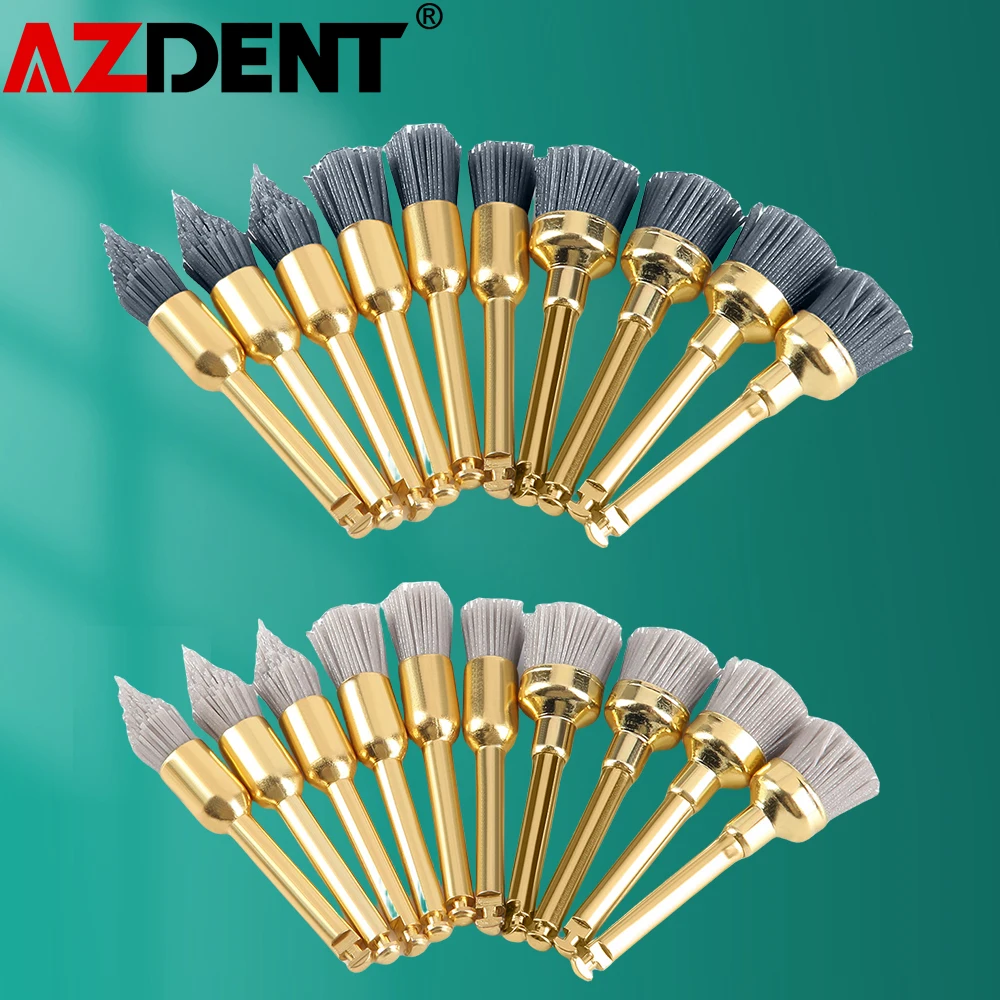 AZDENT 10pcs Dental Polishing Brush Aluminium Oxide/Silicon Carbide Polishing Pr