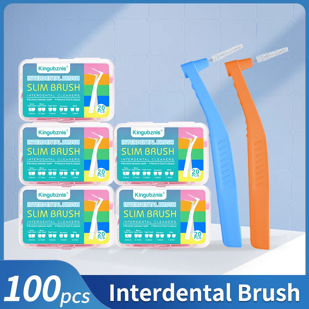 Kingubznis 100Pcs Orthodontic Interdental Brush for Teeth Braces Inter Dental Br