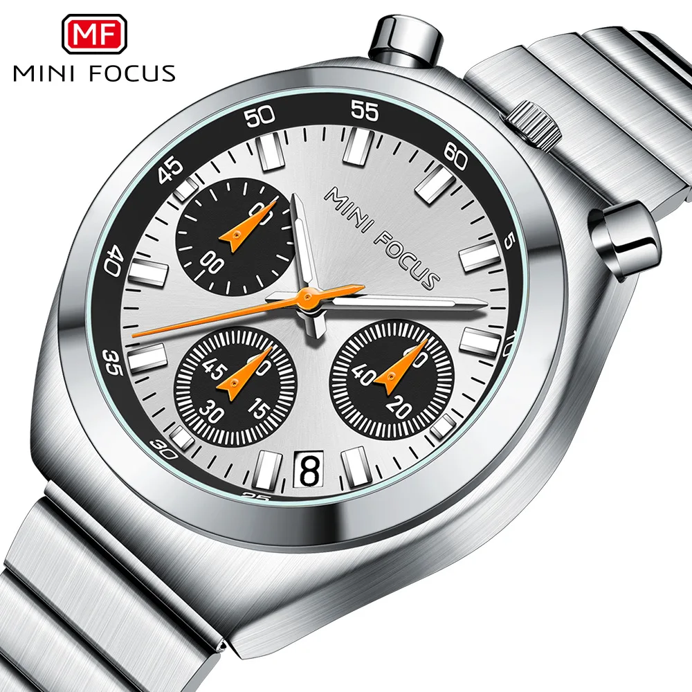 MINI FOCUS 0491L Women Quartz Watch Fashion Multifunctional Panda Silvery Stainl
