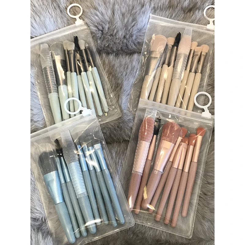 8 Pcs Mini Travel Portable Soft Makeup Brushes Set Eye Shadow Foundation Powder 