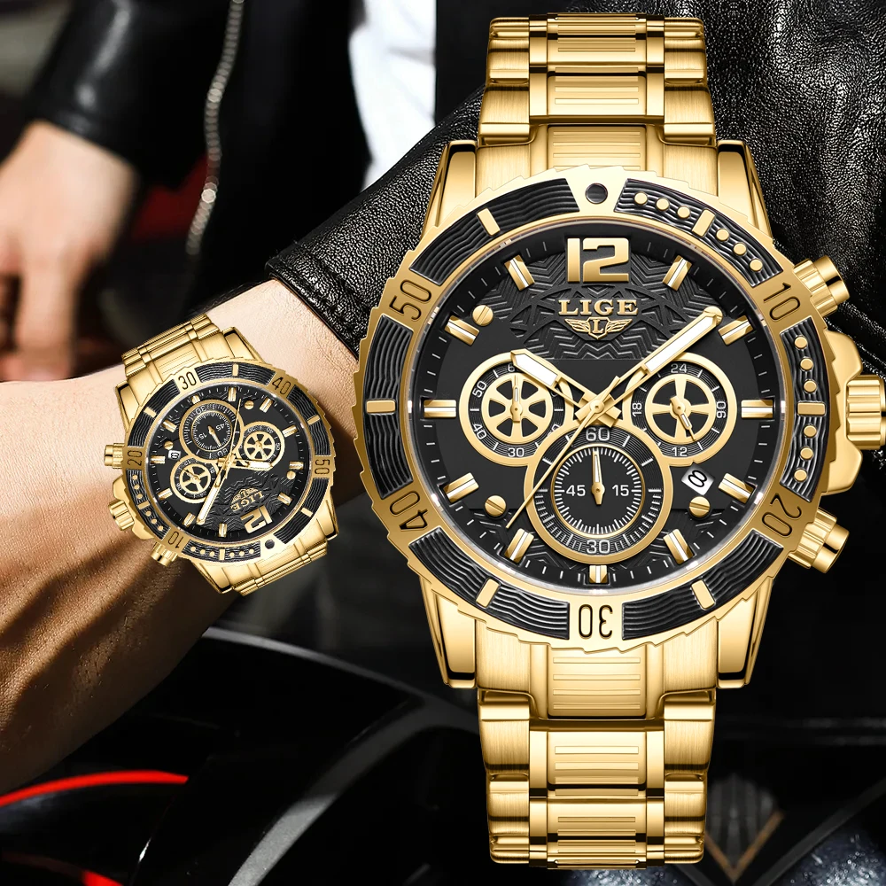 LIGE Fashion Men's Military Watch Casual Sports Watch Men Top Brand Luxury All S