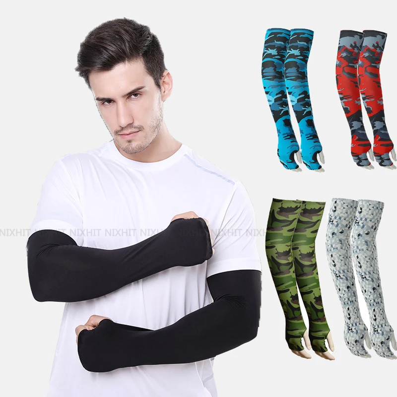 2Pcs Unisex Cooling Arm Sleeves Cover Sports Running UV Sun Protection Outdoor M
