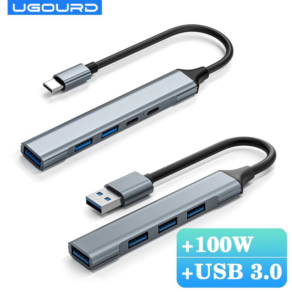USB 3.0 HUB Type C to 4 Ports USB HUB USB3.0 Adapter Multi Splitter High Speed 5