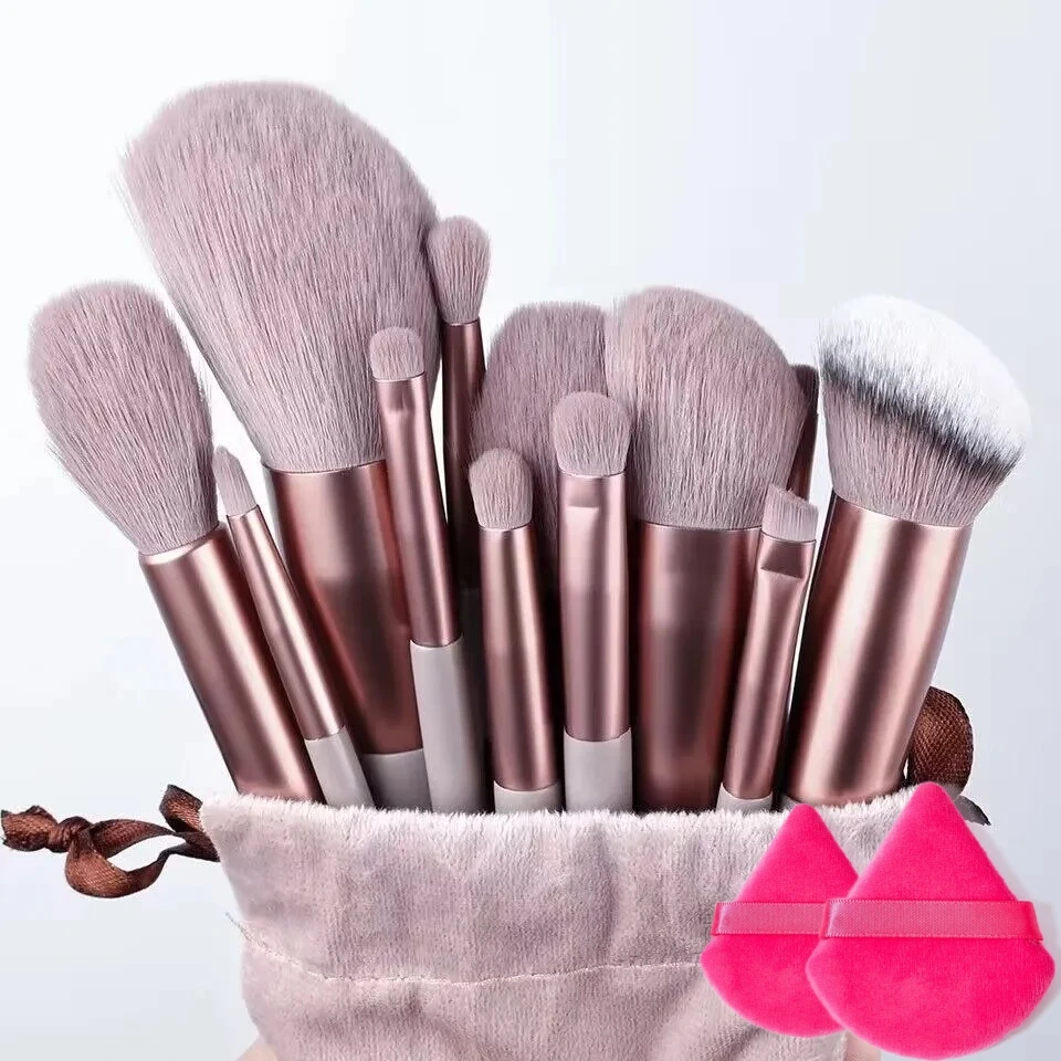 13PCS Makeup Brushes Set Professional Eyes Shadow Lip Contouring Brush Loose Pow