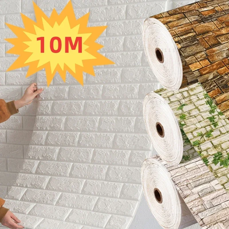 3D Wallpaper Decoration Self-adhesive Antique Foam Brick Wallpaper Living Room B