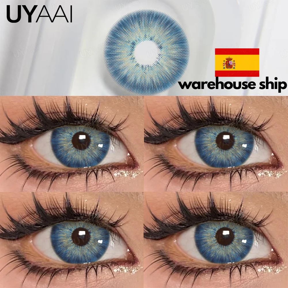 UYAAI Colored Contact Lenses for Eyes Blue Eye Contacts 1 Pair Green Colored Pup