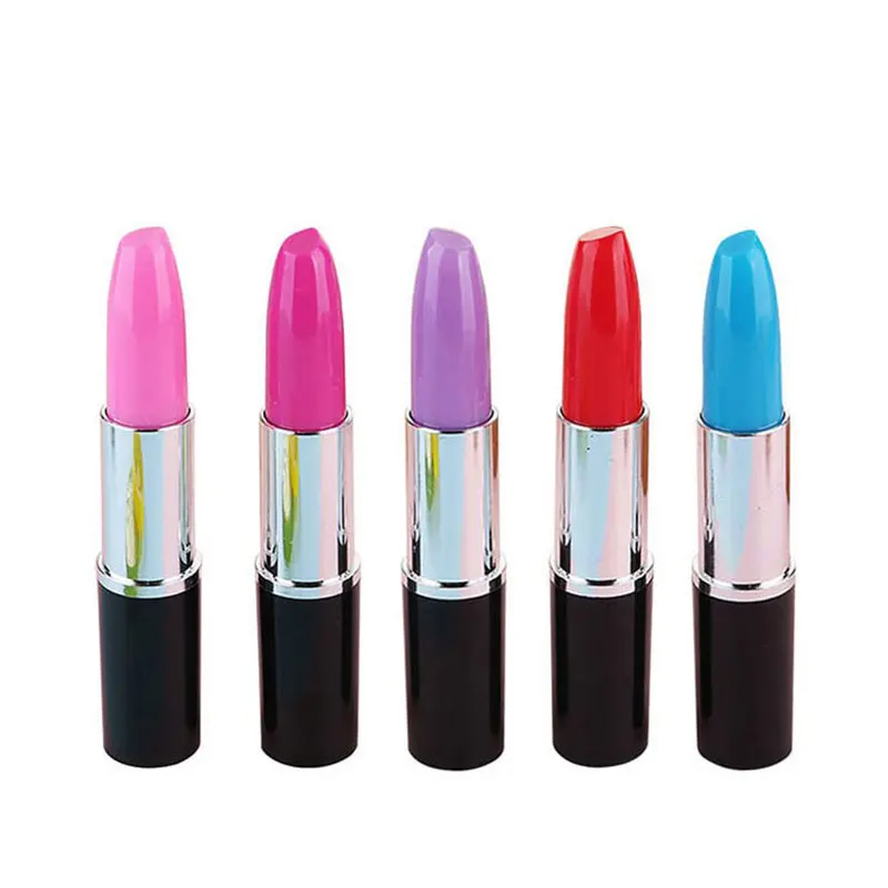 5pcs Lipstick Pens Creative Ballpoint Writing Pens Lipstick Novelty Ball Pen for