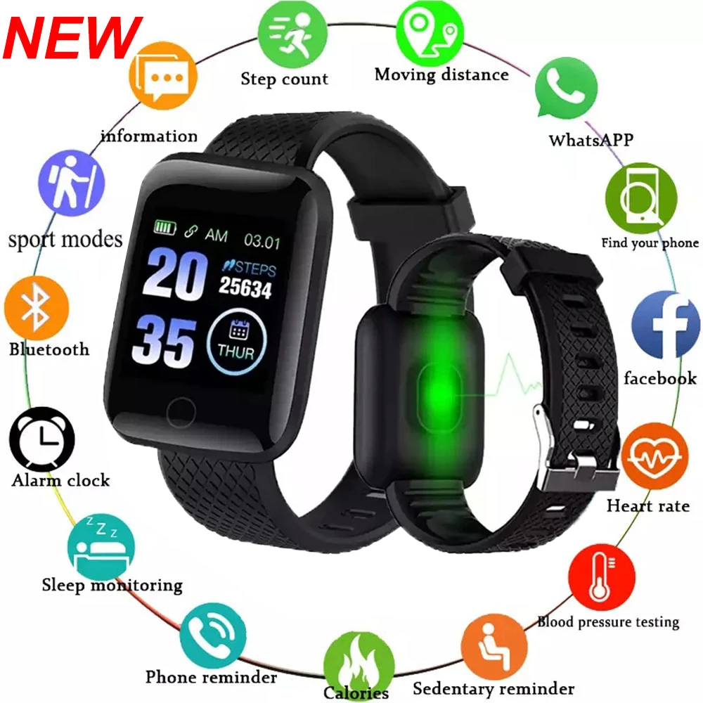 Smart Watch Women Blood Pressure Waterproof Smartwatch Men Heart Rate Monitor Fi