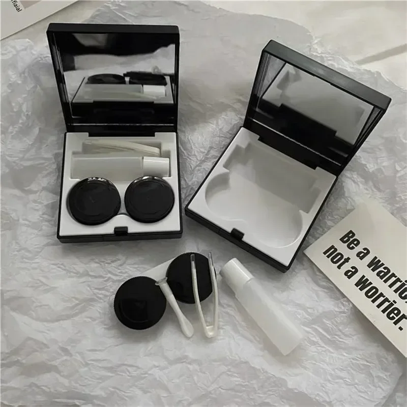 New Candy Color Contact Lenses Box Solid Color Portable Contact Lens Case with T
