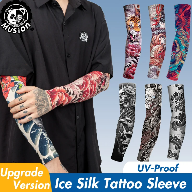 Musion Anti UV Dust Tattoo Polyester Sleeves Seamless Hand Sock Arm Sleeves Moto