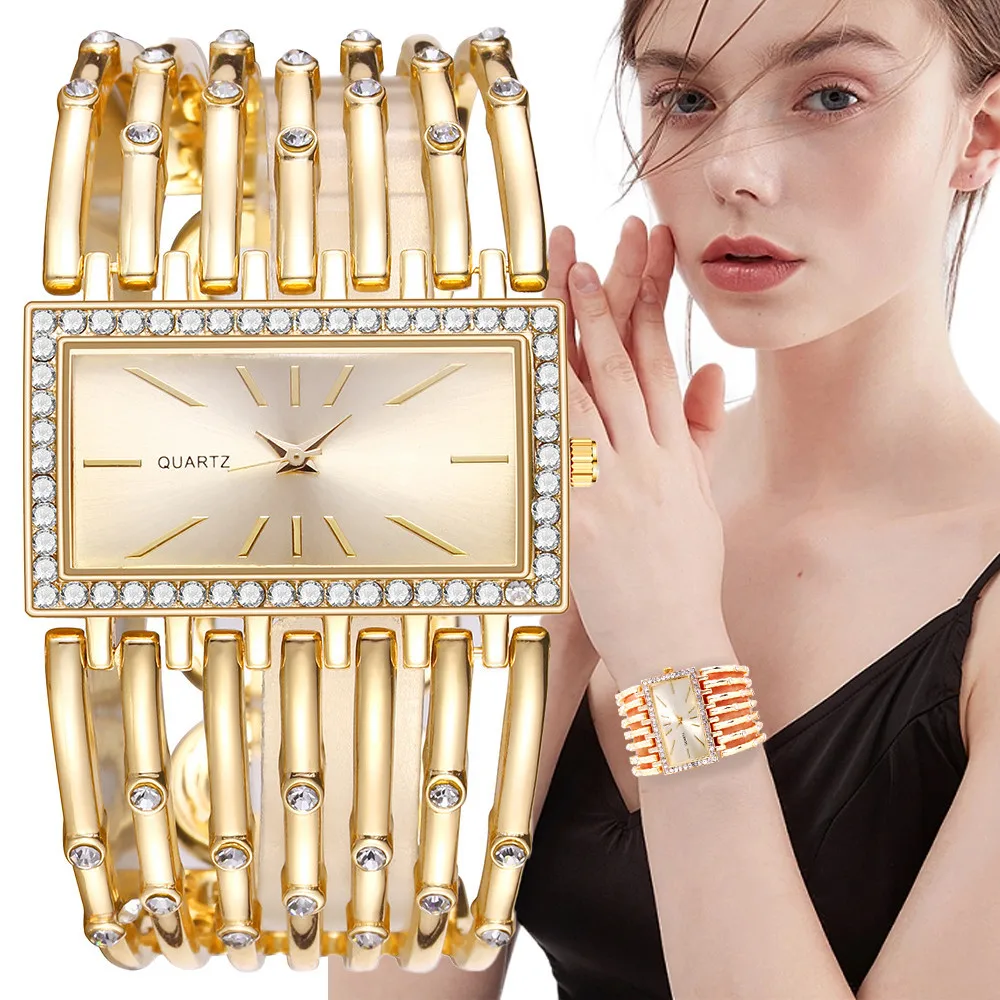 UTHAI W24 Women's Fashion Quartz Watches Lady's Stainless Steel Bracelet Casual 
