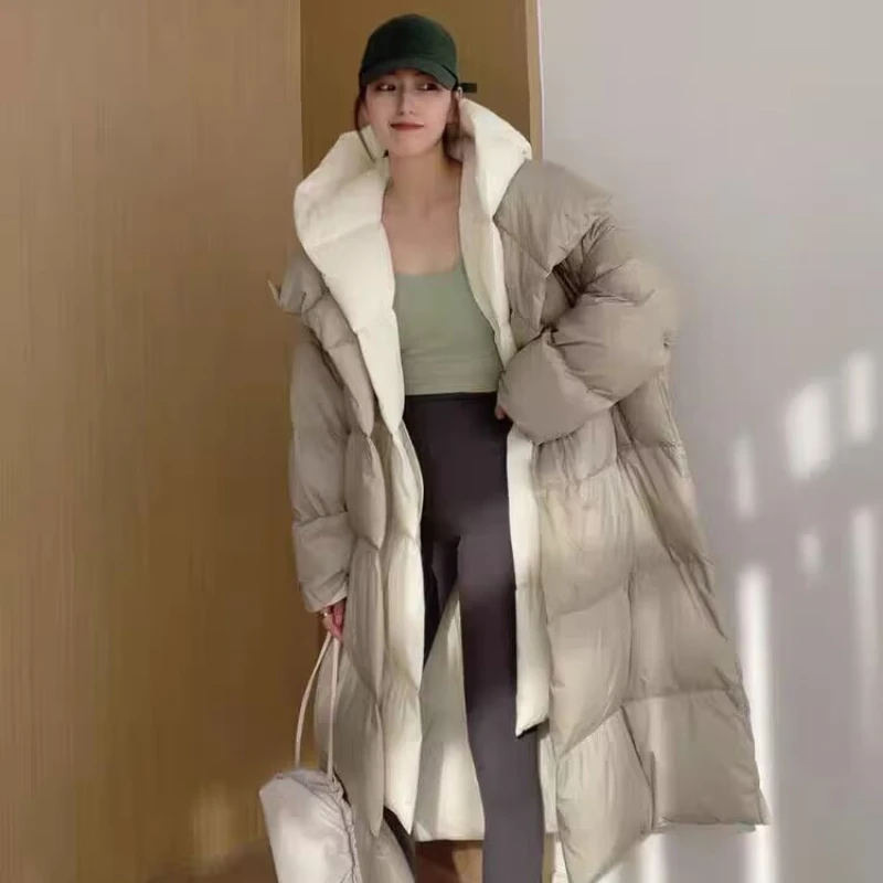 Women's Down Jacket Long Knee Winter Women's Warm Coat Pike Coat 2024 New High-e