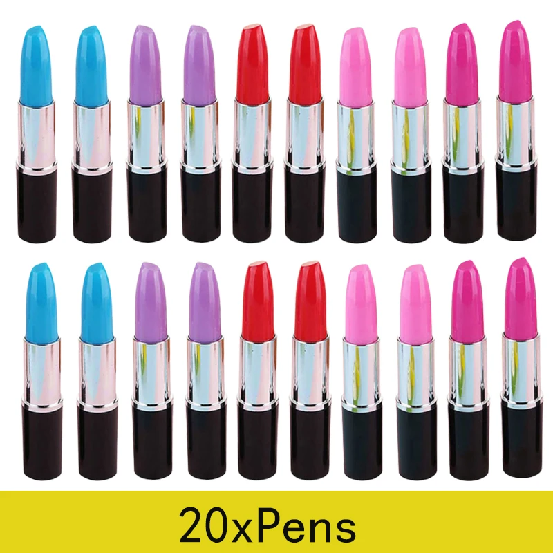 20pcs Students Lipstick Beautiful Pens Writing Home Gift Ball-point Ballpoint Sc