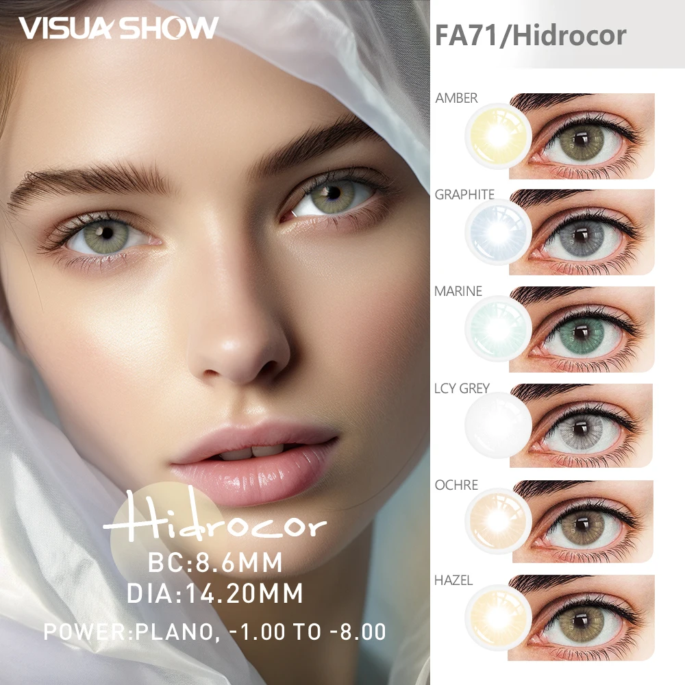 VISUASHOW Hidrocor Ochre Lcy Grey Natural Color Contact Lenses Beauty Eye Contac